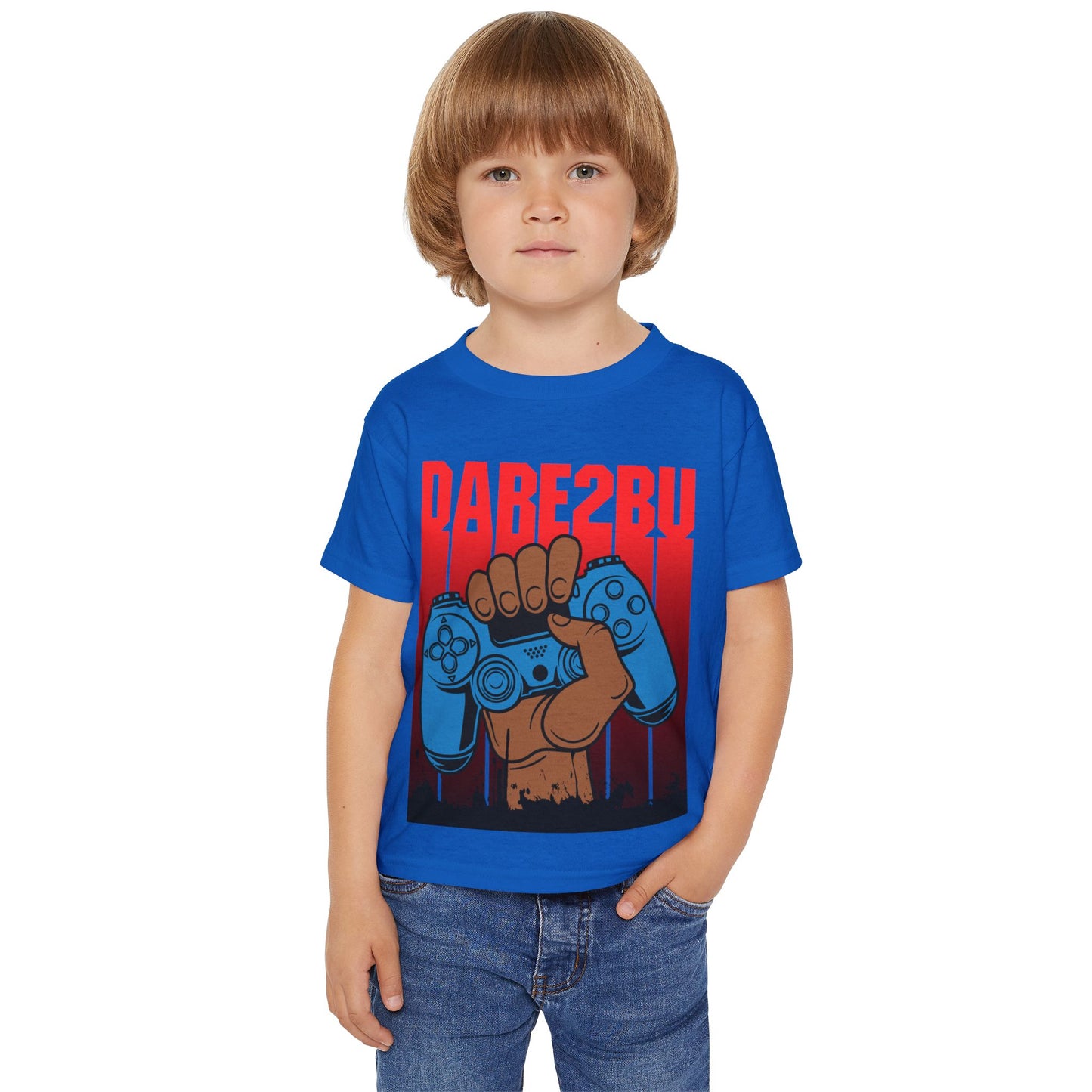 Toddler T‑Shirt — 'Game On' Controller Graphic (Rallying Fist, Red Gradient)
