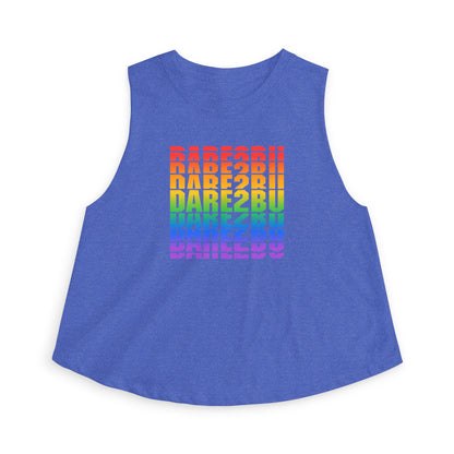 Crop Top — "DARE2BU" Rainbow Pride Graphic Tank
