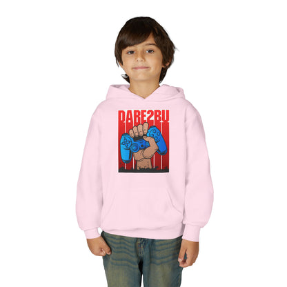 Gaming Fist Youth Hoodie – 'DARE2BU' Controller Graphic Sweatshirt