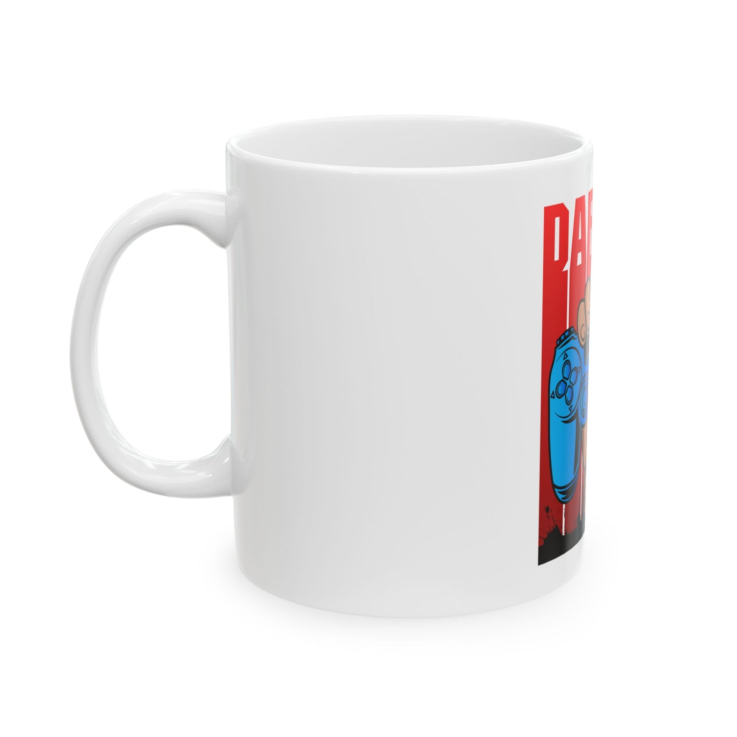 Gamer Controller Ceramic Mug — 'DABE2BU' Retro Gaming Coffee Cup