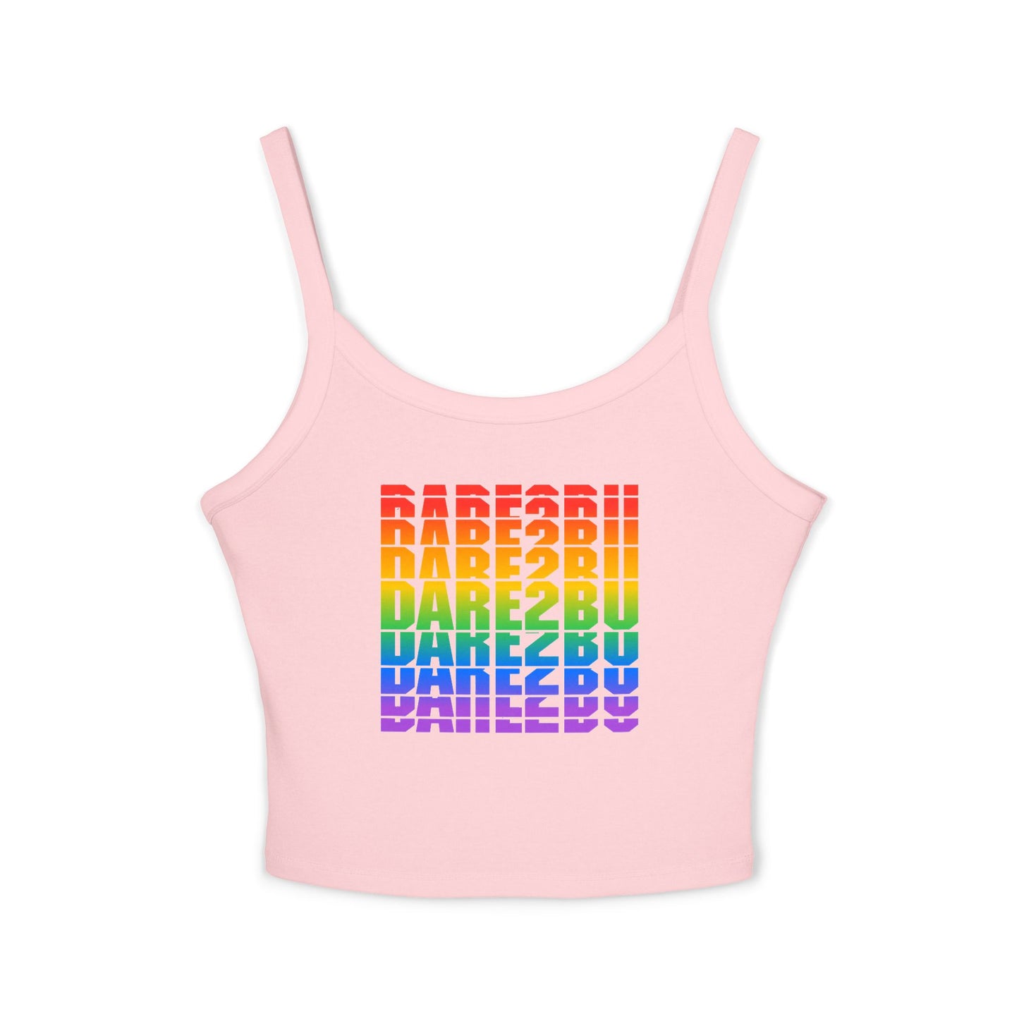 Rainbow Babe Crop Tank Top — Pride Graphic Women's Spaghetti Strap
