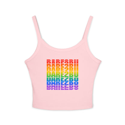 Rainbow Babe Crop Tank Top — Pride Graphic Women's Spaghetti Strap