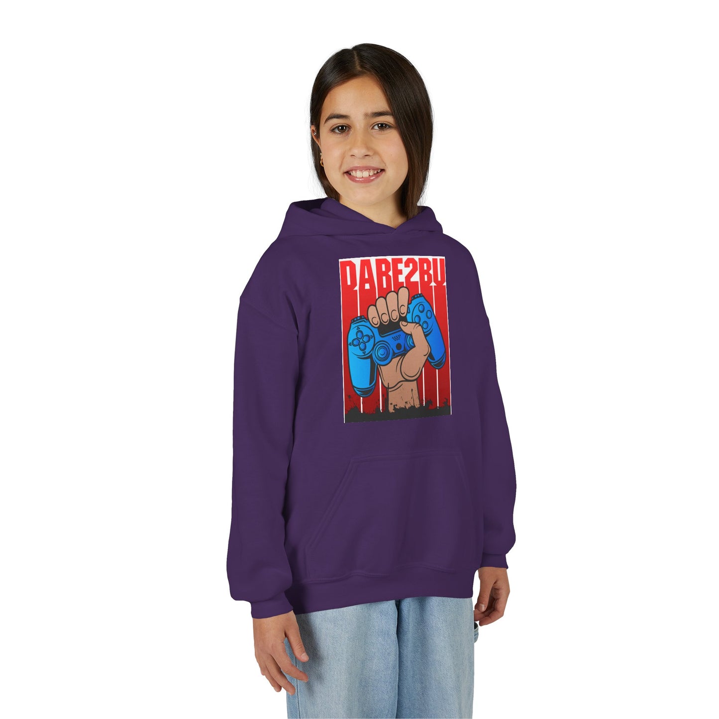 Gaming Fist Youth Hoodie – 'DARE2BU' Controller Graphic Sweatshirt