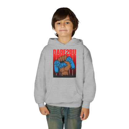 Gaming Fist Youth Hoodie – 'DARE2BU' Controller Graphic Sweatshirt