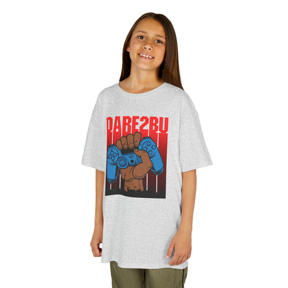 Kids Tee — "Game2Be" Fist with Blue Controllers Graphic