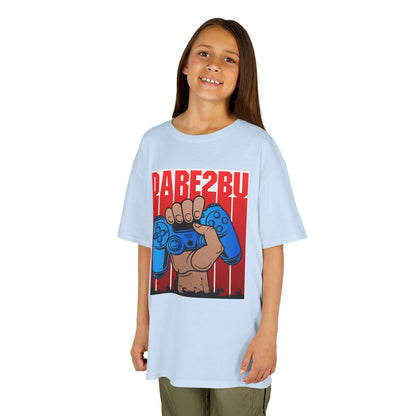 Kids Tee — "Game2Be" Fist with Blue Controllers Graphic