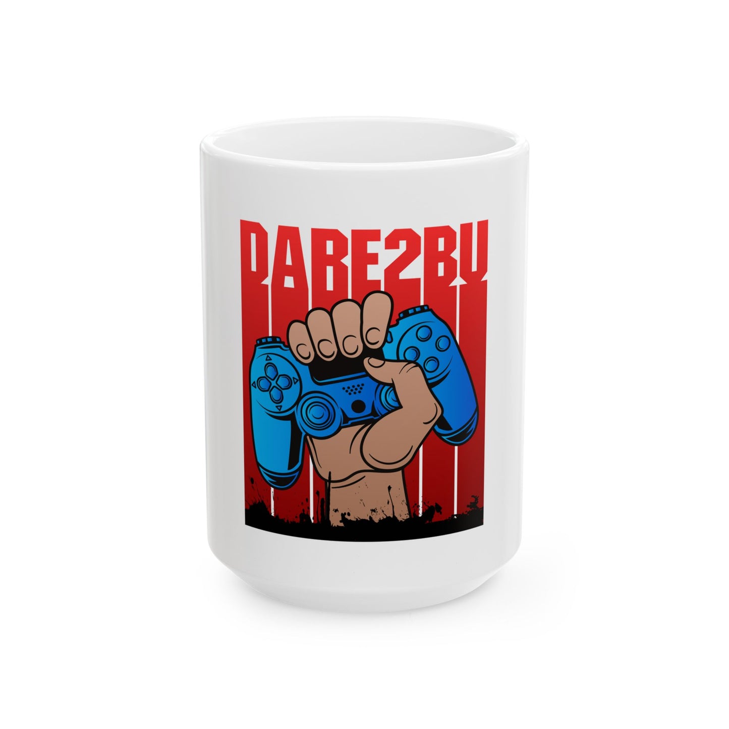 Gamer Fist Ceramic Mug – Blue Controller 'RABE2BU' Design