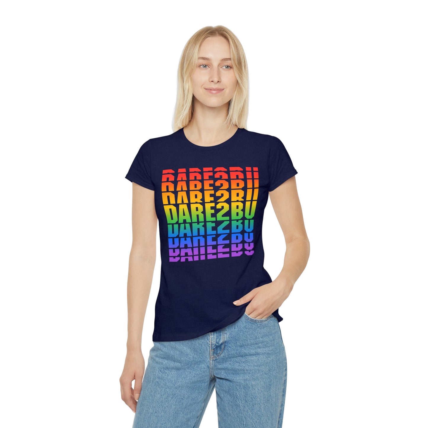 Rainbow 'DARE2BU' Women's T-Shirt — Pride Motivational Graphic Tee