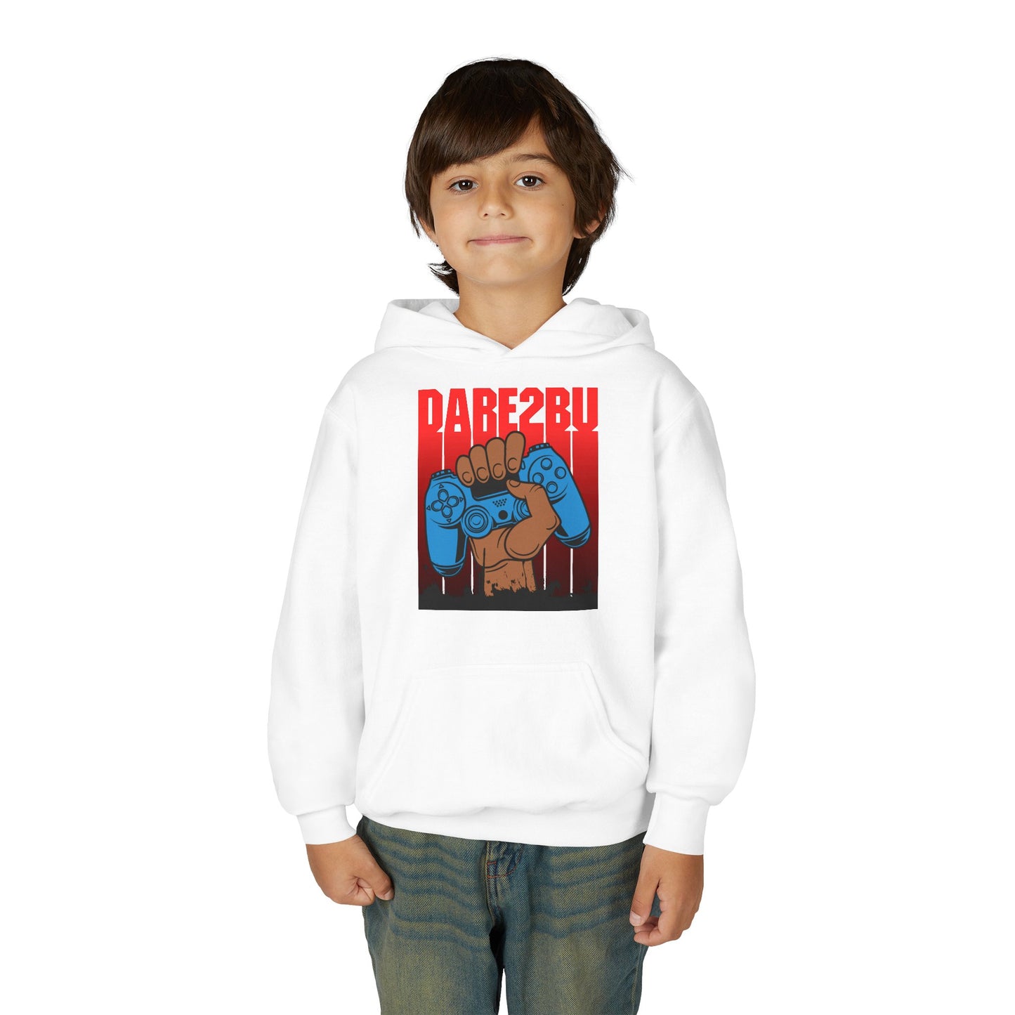 Gaming Fist Youth Hoodie – 'DARE2BU' Controller Graphic Sweatshirt