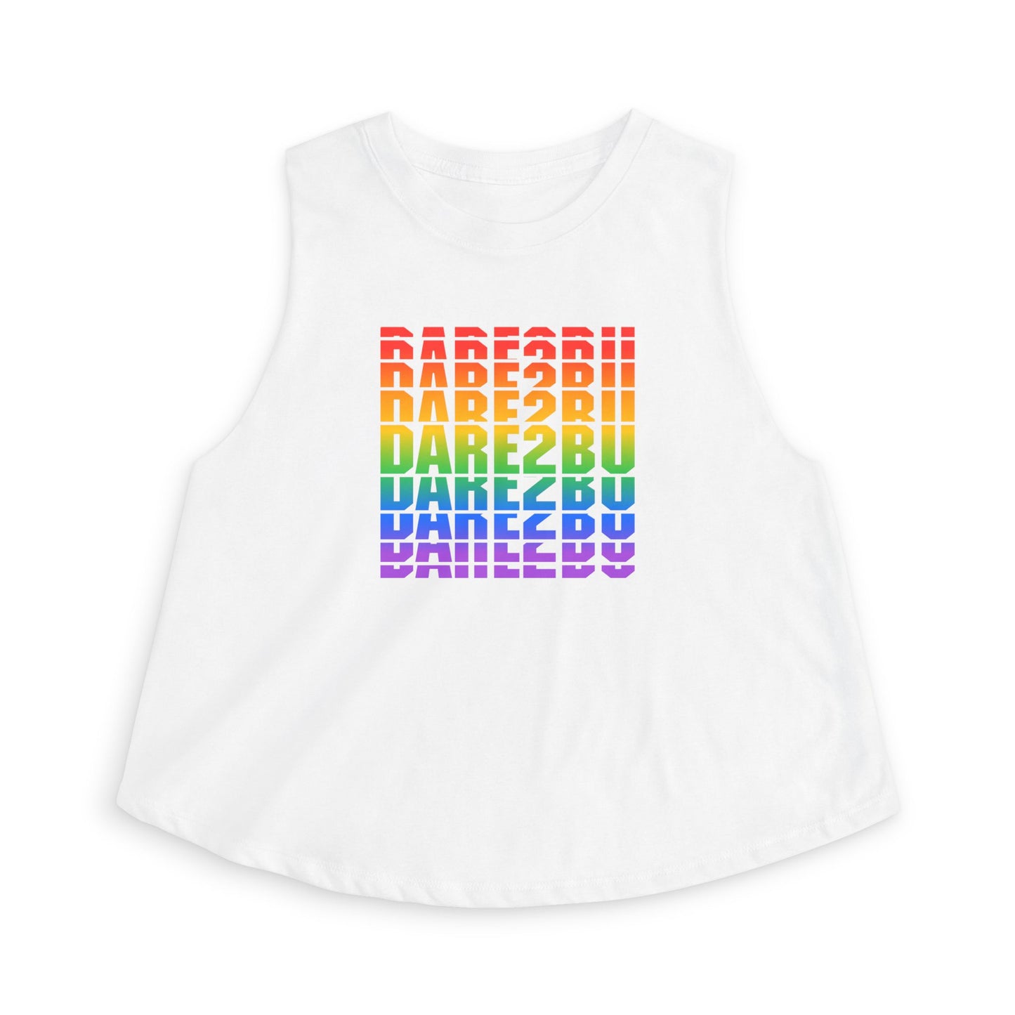 Crop Top — "DARE2BU" Rainbow Pride Graphic Tank