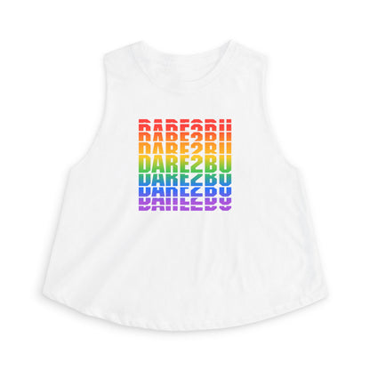 Crop Top — "DARE2BU" Rainbow Pride Graphic Tank