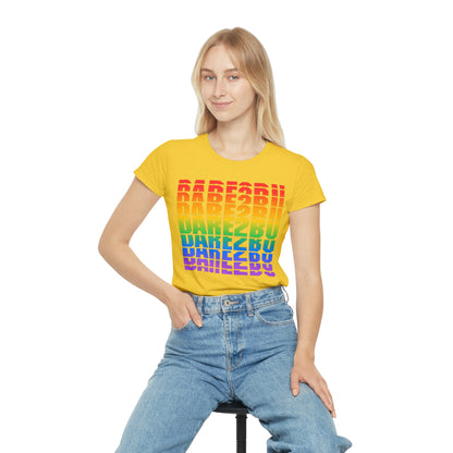 Rainbow 'DARE2BU' Women's T-Shirt — Pride Motivational Graphic Tee
