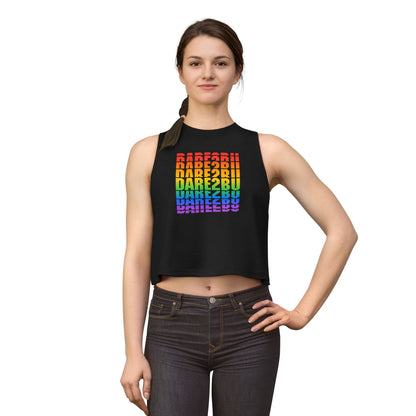 Crop Top — "DARE2BU" Rainbow Pride Graphic Tank