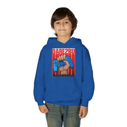 Gaming Fist Youth Hoodie – 'DARE2BU' Controller Graphic Sweatshirt