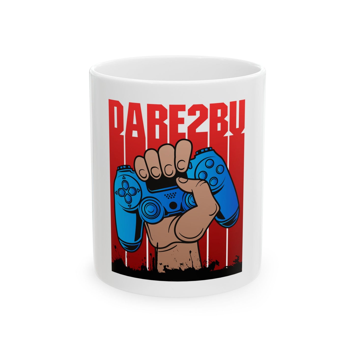 Gamer Fist Ceramic Mug – Blue Controller 'RABE2BU' Design