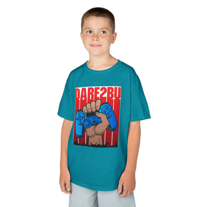 Kids Tee — "Game2Be" Fist with Blue Controllers Graphic