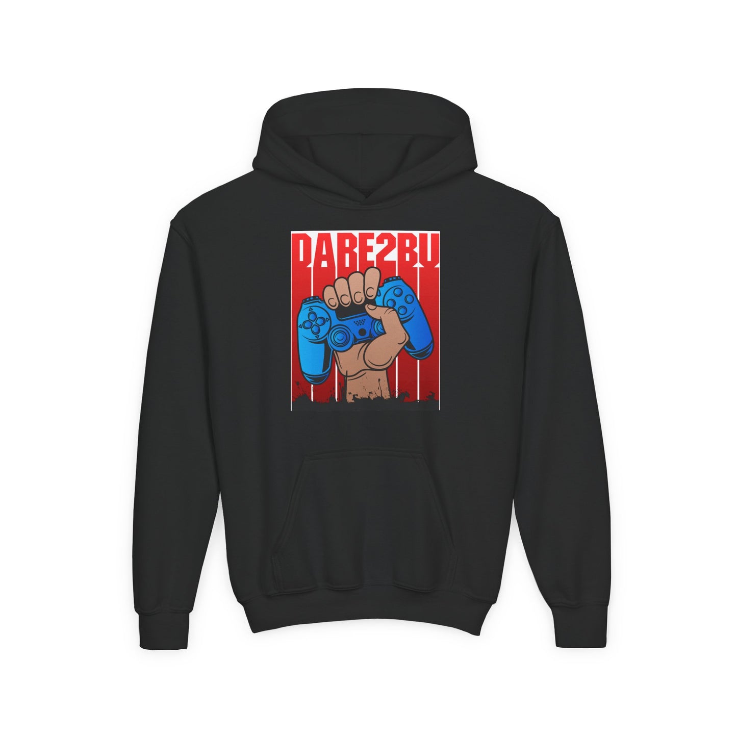 Gaming Fist Youth Hoodie – 'DARE2BU' Controller Graphic Sweatshirt