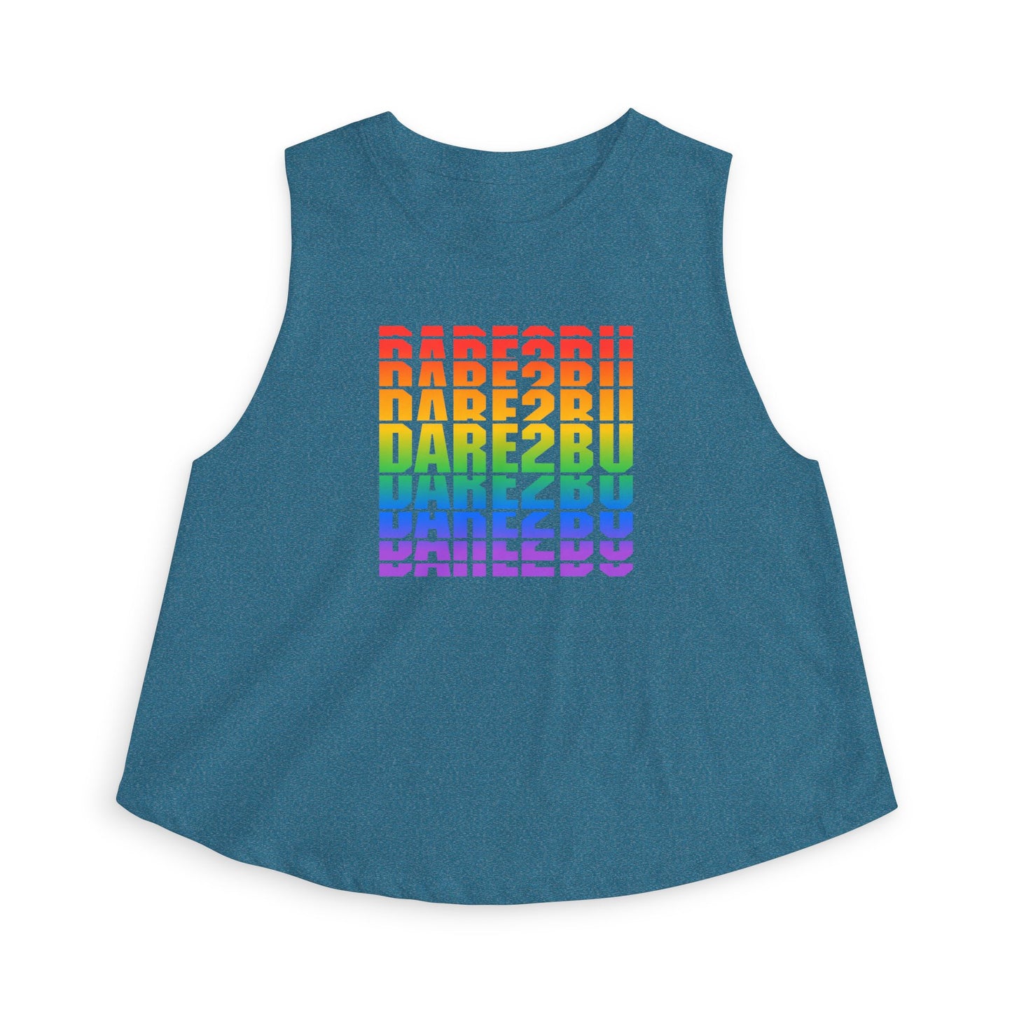 Crop Top — "DARE2BU" Rainbow Pride Graphic Tank