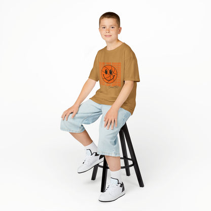 Kids Tee — 'Follow Your Dreams' Smiley Basketball Graphic