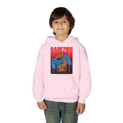 Gaming Fist Youth Hoodie – 'DARE2BU' Controller Graphic Sweatshirt