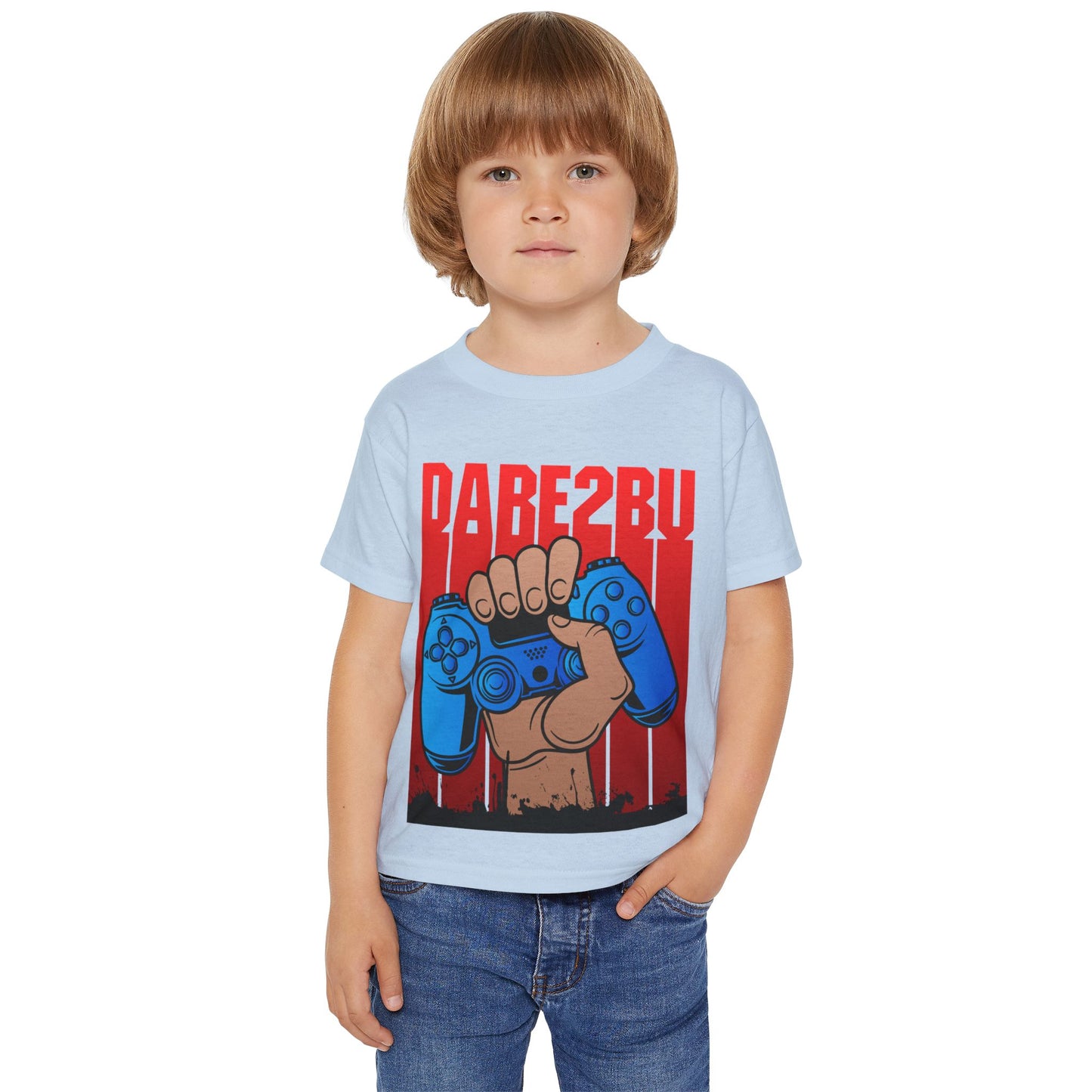 Toddler T-Shirt — Raised Gamer Controller Graphic (Playful Kids Video Game Tee)