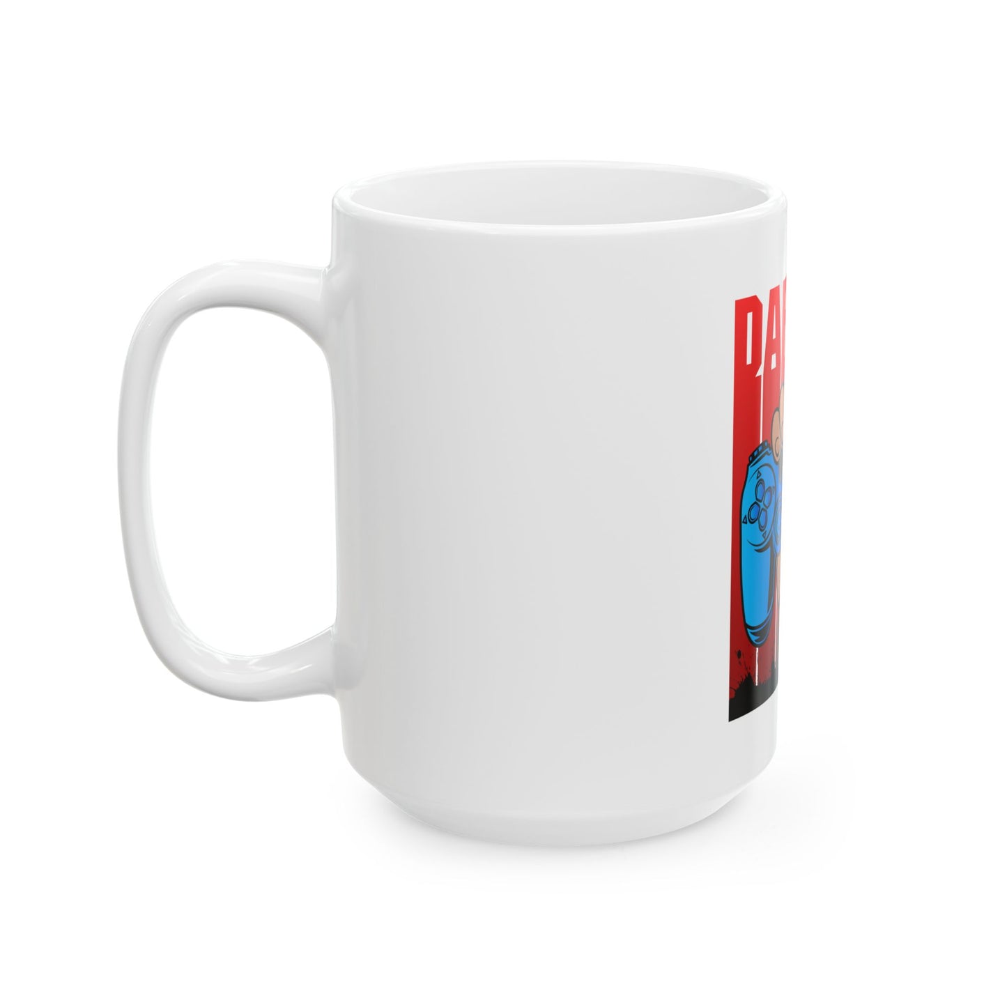Gamer Fist Ceramic Mug – Blue Controller 'RABE2BU' Design