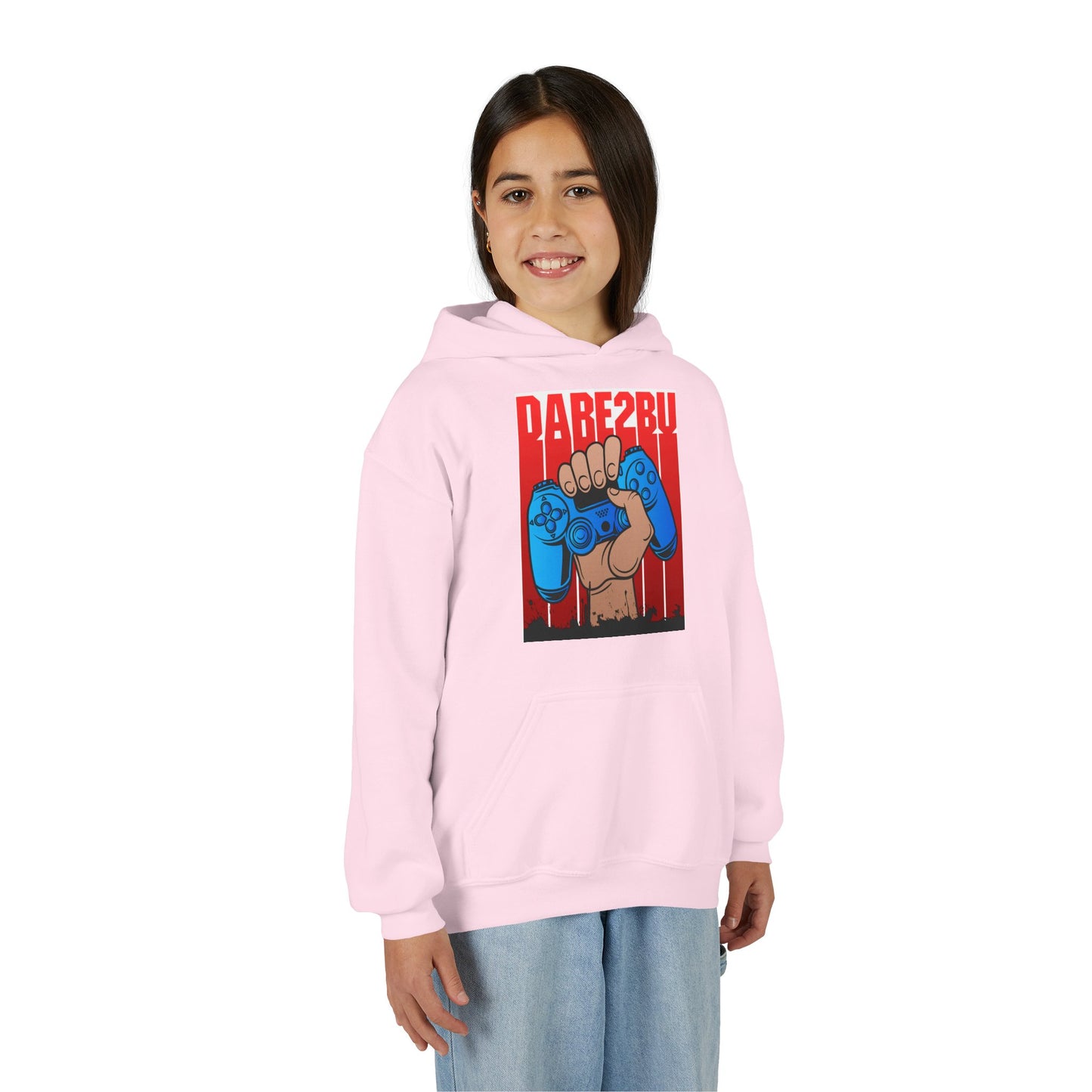 Gaming Fist Youth Hoodie – 'DARE2BU' Controller Graphic Sweatshirt