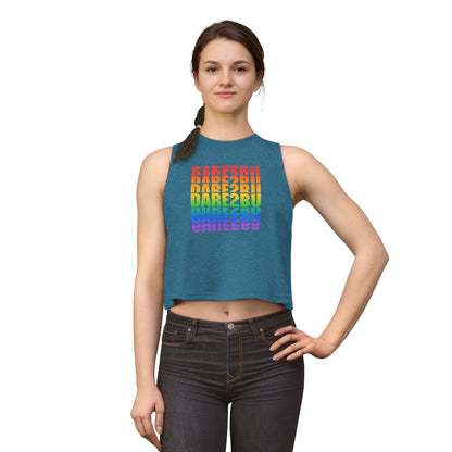 Crop Top — "DARE2BU" Rainbow Pride Graphic Tank