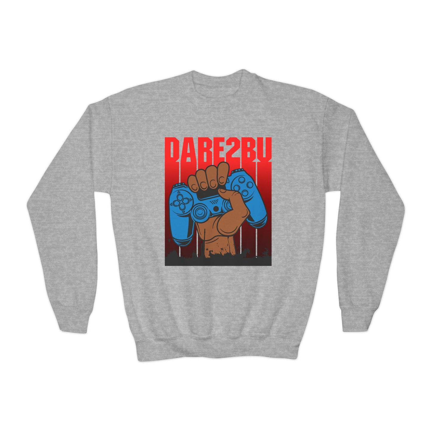 Youth Gamer Crewneck Sweatshirt – "GAME2BU" Retro Controller Graphic