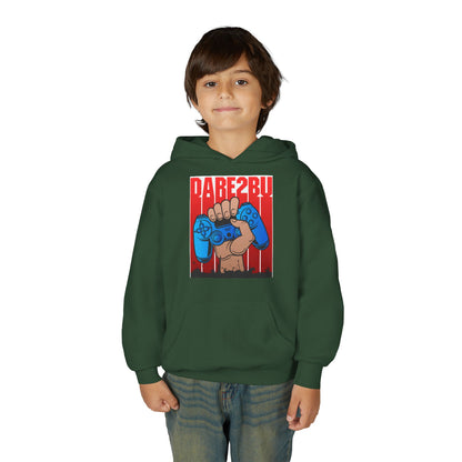 Gaming Fist Youth Hoodie – 'DARE2BU' Controller Graphic Sweatshirt