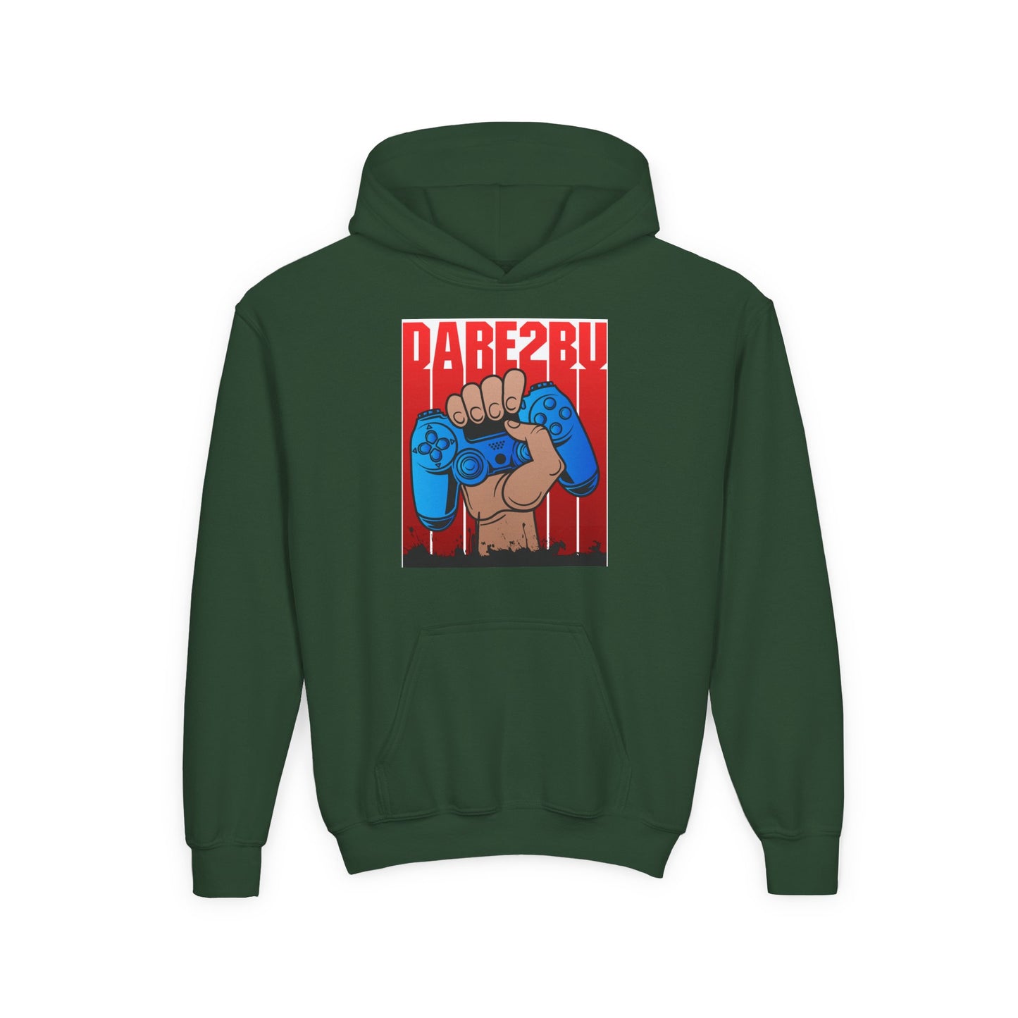 Gaming Fist Youth Hoodie – 'DARE2BU' Controller Graphic Sweatshirt