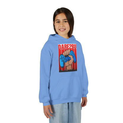 Gaming Fist Youth Hoodie – 'DARE2BU' Controller Graphic Sweatshirt