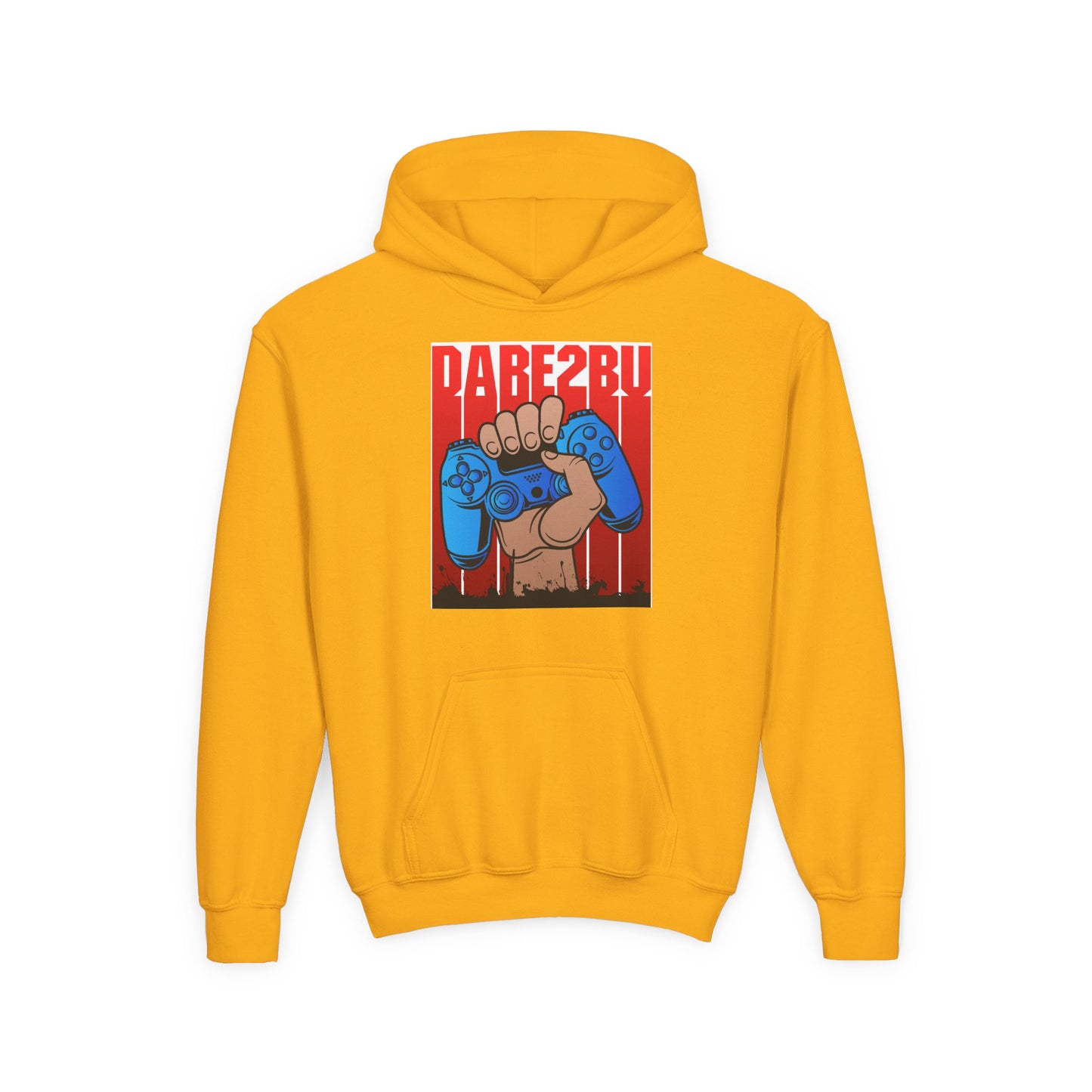 Gaming Fist Youth Hoodie – 'DARE2BU' Controller Graphic Sweatshirt