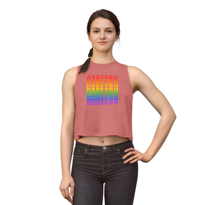 Crop Top — "DARE2BU" Rainbow Pride Graphic Tank
