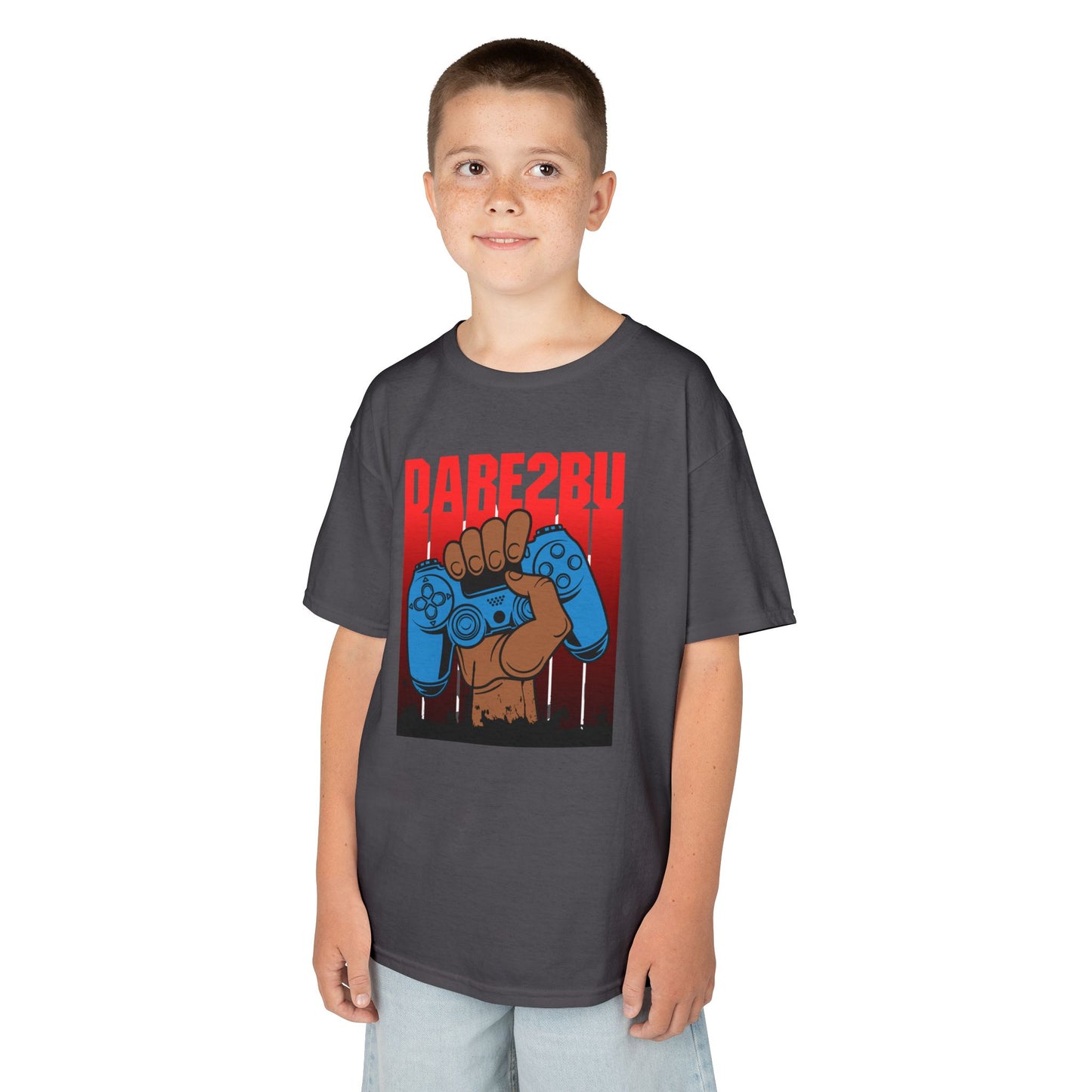 Kids Tee — "Game2Be" Fist with Blue Controllers Graphic