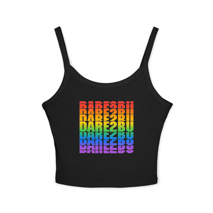 Rainbow Babe Crop Tank Top — Pride Graphic Women's Spaghetti Strap