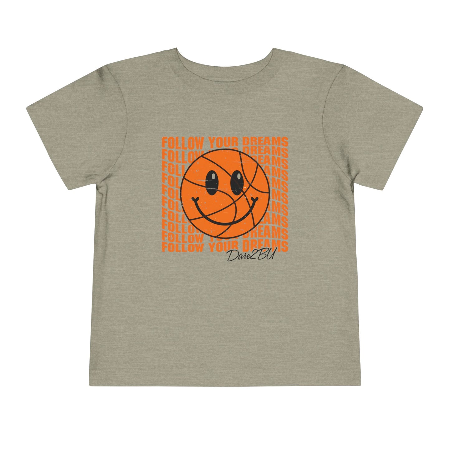 Toddler Tee — 'Follow Your Dreams' Smiley Basketball Graphic