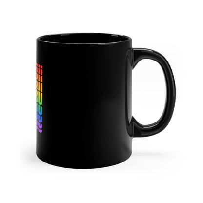 Rainbow 'DARE2BU' Black Coffee Mug – Pride Inspiration