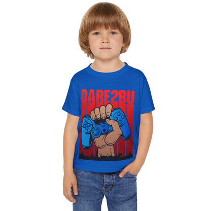 Toddler T-Shirt — Raised Gamer Controller Graphic (Playful Kids Video Game Tee)