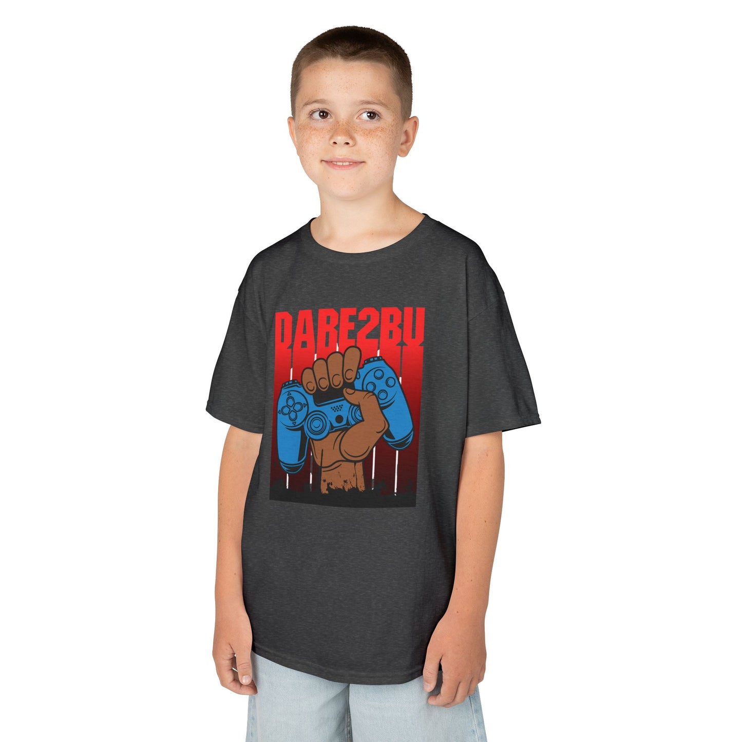 Kids Tee — "Game2Be" Fist with Blue Controllers Graphic
