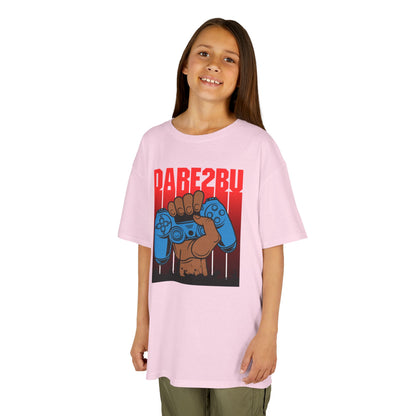 Kids Tee — "Game2Be" Fist with Blue Controllers Graphic