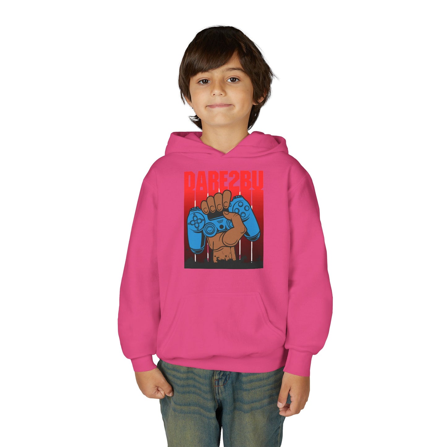 Gaming Fist Youth Hoodie – 'DARE2BU' Controller Graphic Sweatshirt
