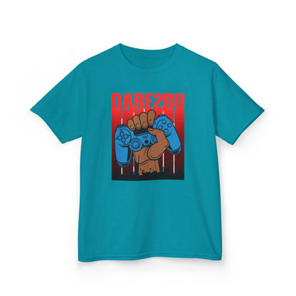 Kids Tee — "Game2Be" Fist with Blue Controllers Graphic