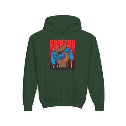Gaming Fist Youth Hoodie – 'DARE2BU' Controller Graphic Sweatshirt