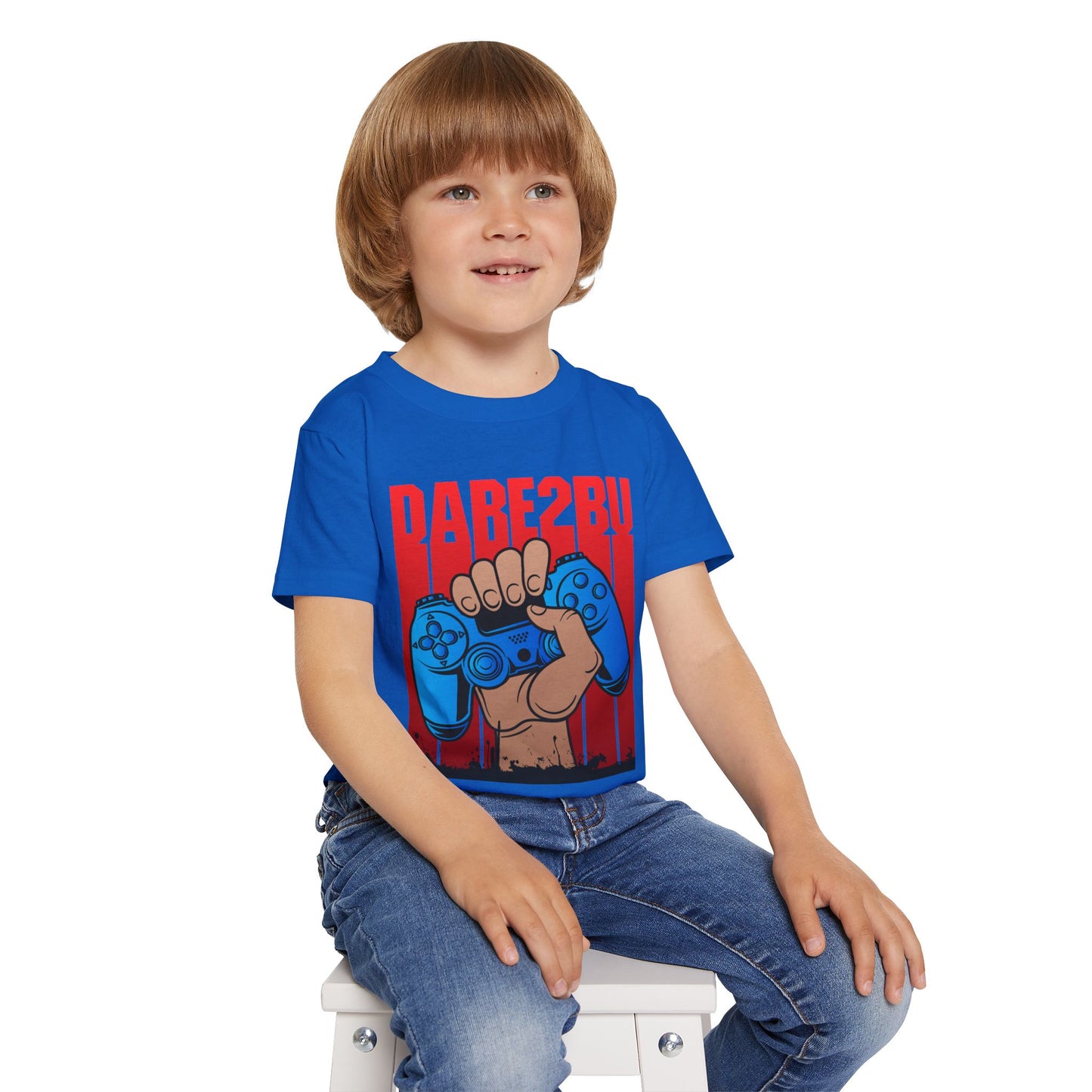 Toddler T-Shirt — Raised Gamer Controller Graphic (Playful Kids Video Game Tee)
