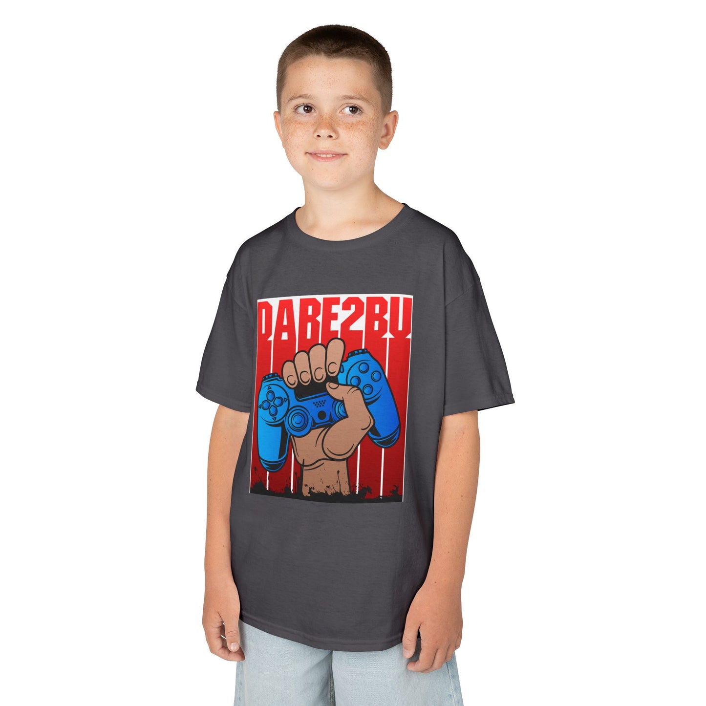 Kids Tee — "Game2Be" Fist with Blue Controllers Graphic