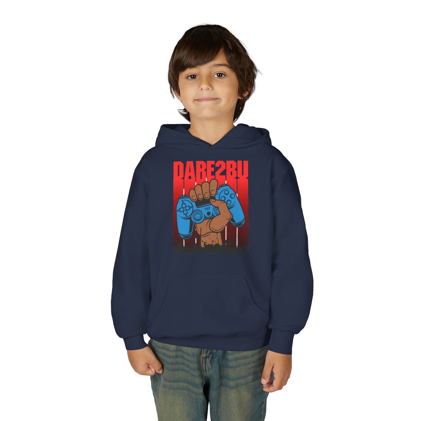 Gaming Fist Youth Hoodie – 'DARE2BU' Controller Graphic Sweatshirt