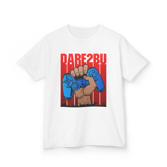 Kids Tee — "Game2Be" Fist with Blue Controllers Graphic
