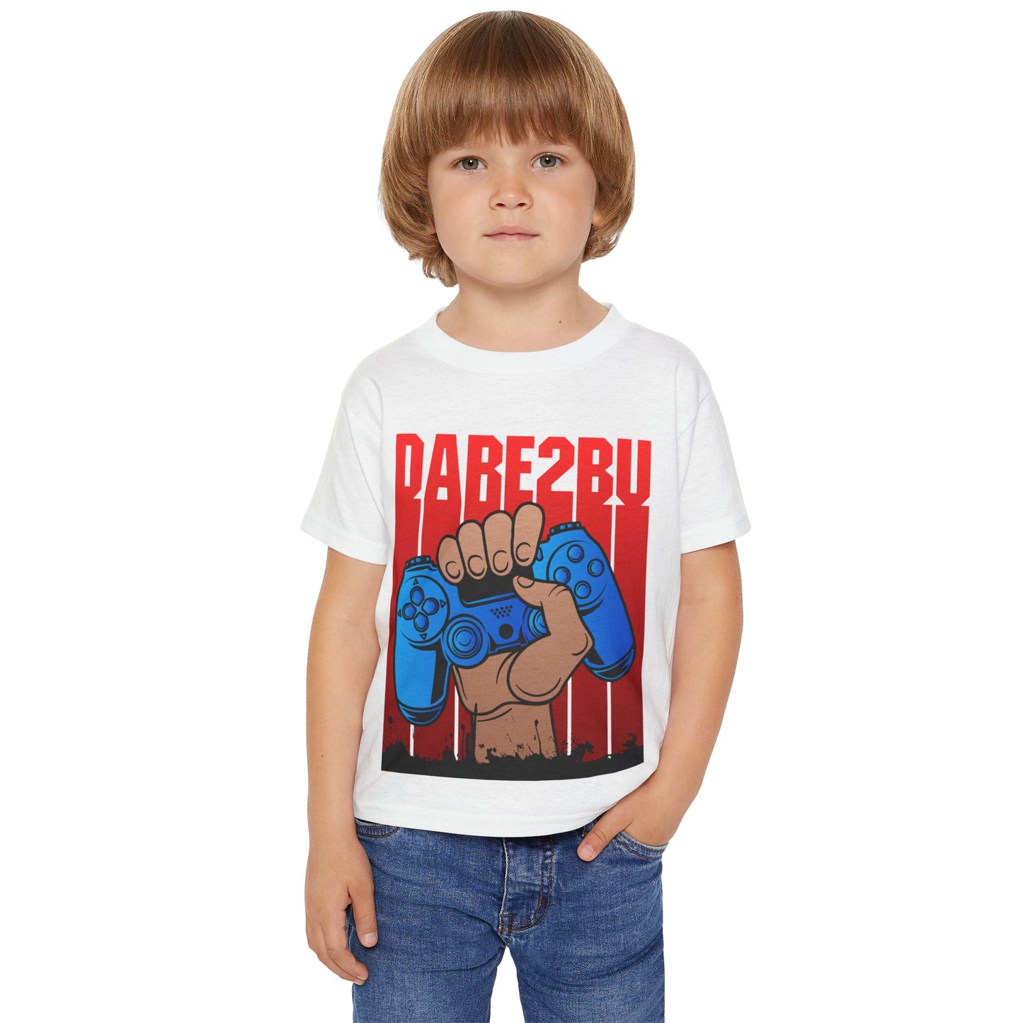 Toddler T-Shirt — Raised Gamer Controller Graphic (Playful Kids Video Game Tee)