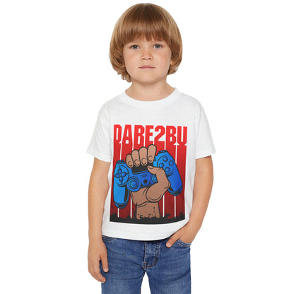 Toddler T-Shirt — Raised Gamer Controller Graphic (Playful Kids Video Game Tee)